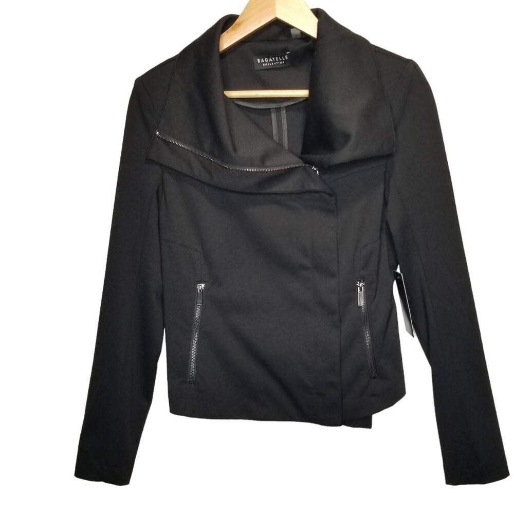 Bagatelle Jacket Small Moto Black Ponte Knit NWT